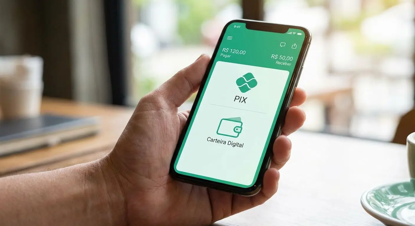 Área de pagamentos com PIX e carteira digital na BetEsporte