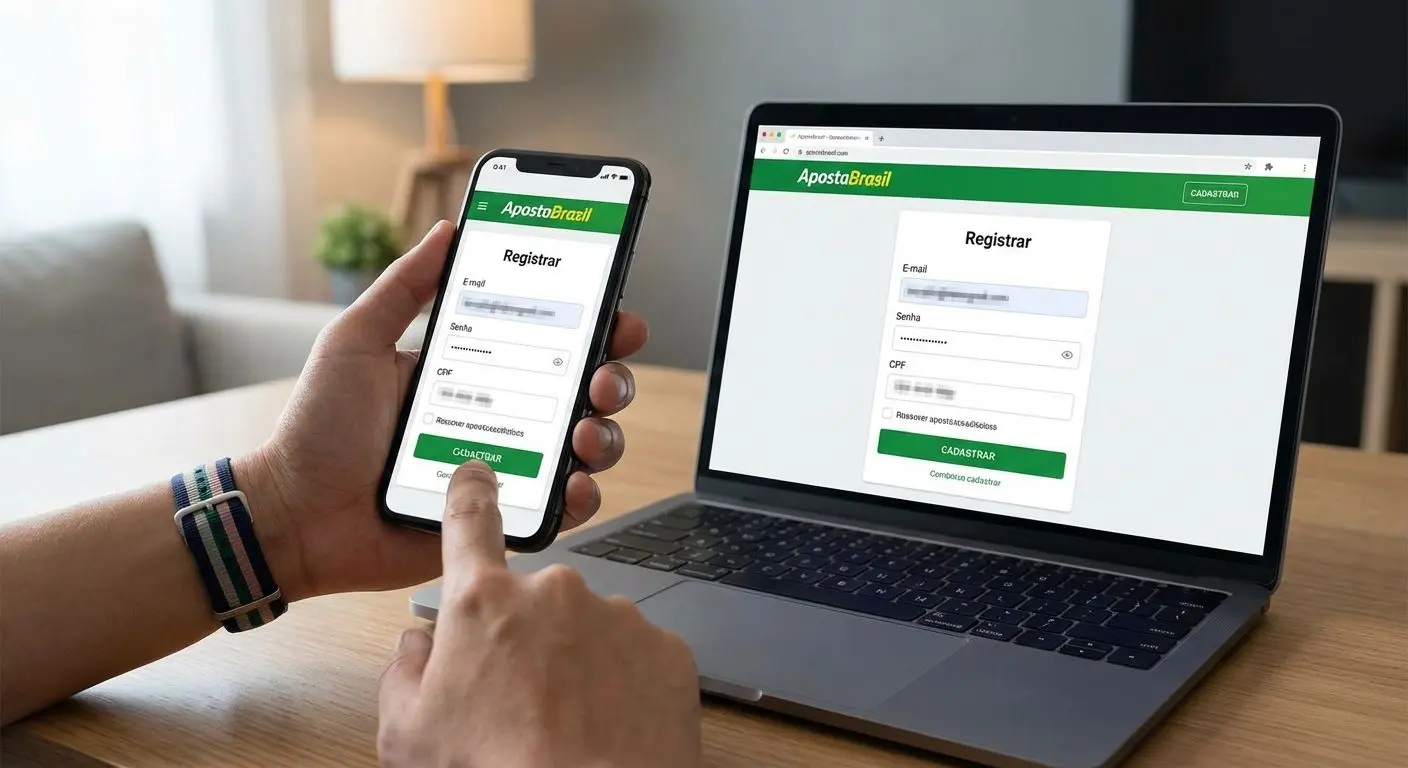 Tela de cadastro da BetEsporte no celular e no desktop