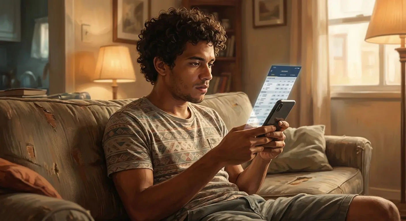 Apostador olhando odds e mercados de apostas esportivas no celular