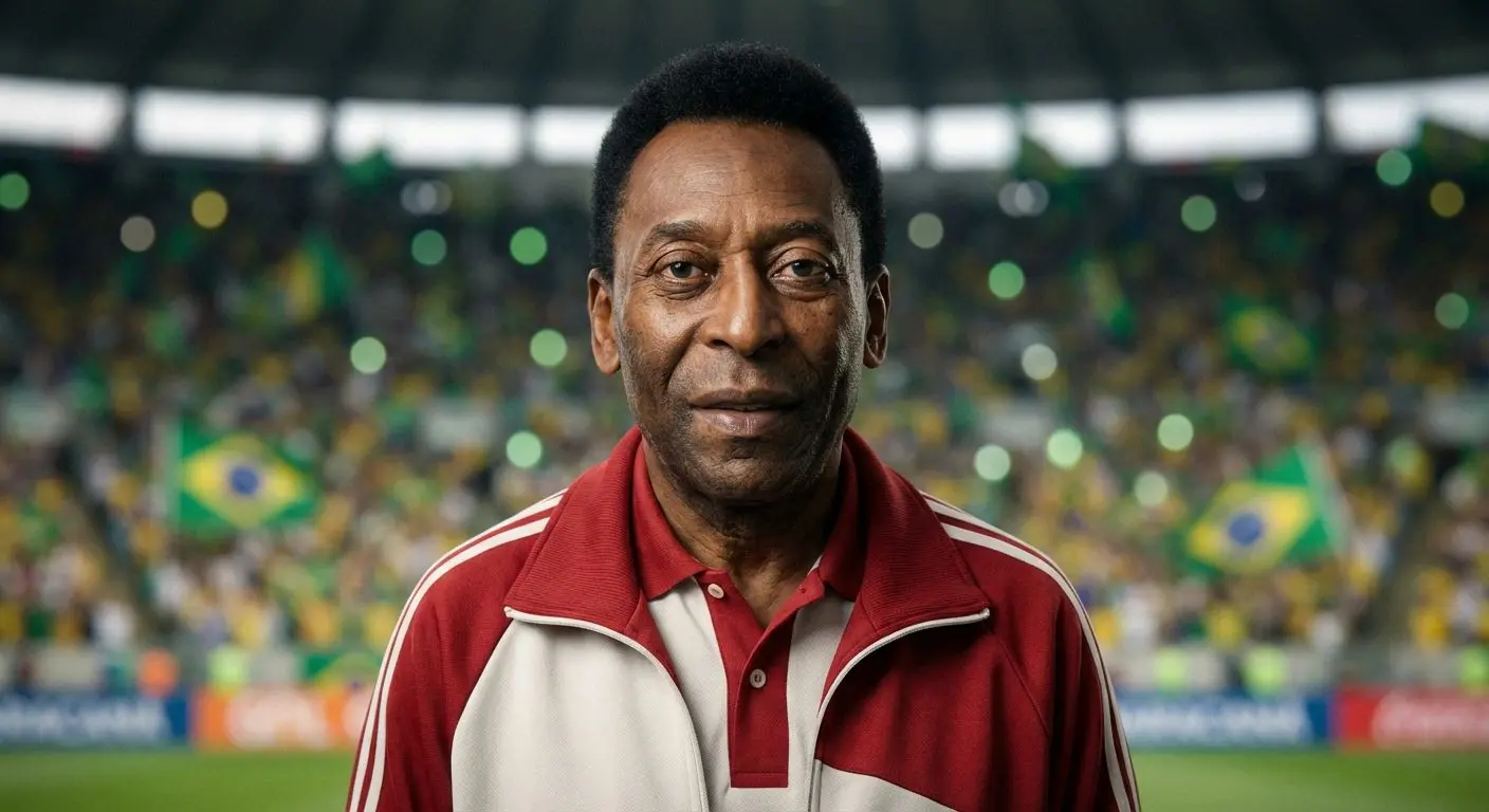 Retrato de ídolo brasileiro de futebol em contexto de embaixador de marca